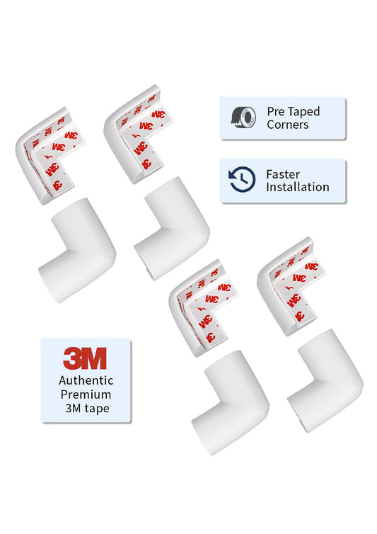 ✅ Amazara Baby Proofing Edge Guard (16.4 ft) + 8 Pre-Taped Corner Guards – Soft Furniture Safety Cushion Set – White