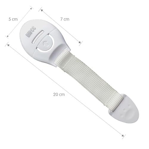 ✅Lilbee Furniture Safety Locks (Pack of 10) – Strong Adhesive Child Safety Locks for Cabinets, Drawers, Fridge & Cupboards – White