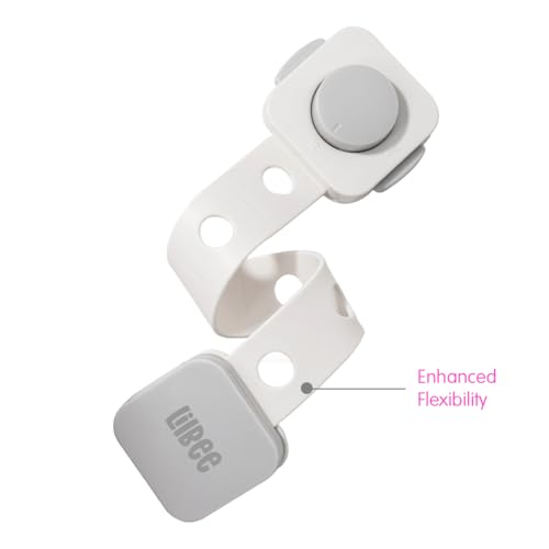 LILBEE Dual Locking Multi-Purpose Child Safety Locks I Baby Proofing Locks for Cabinets, Drawers, Fridge, Toilet Seats, Furniture | Pack of 4, White Color