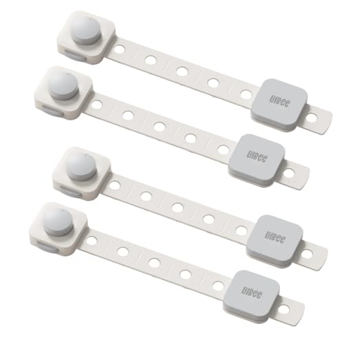 ✅ Lilbee Dual-Locking Child Safety Locks (Pack of 4) – Baby Proofing for Cabinets, Drawers, Fridge & Toilet Seats – White