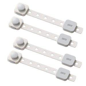 LILBEE Dual Locking Multi-Purpose Child Safety Locks I Baby Proofing Locks for Cabinets, Drawers, Fridge, Toilet Seats, Furniture | Pack of 4, White Color