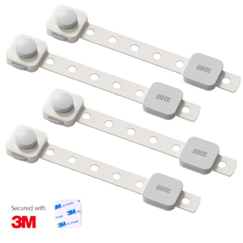 ✅ Lilbee Dual-Locking Child Safety Locks (Pack of 4) – Baby Proofing for Cabinets, Drawers, Fridge & Toilet Seats – White