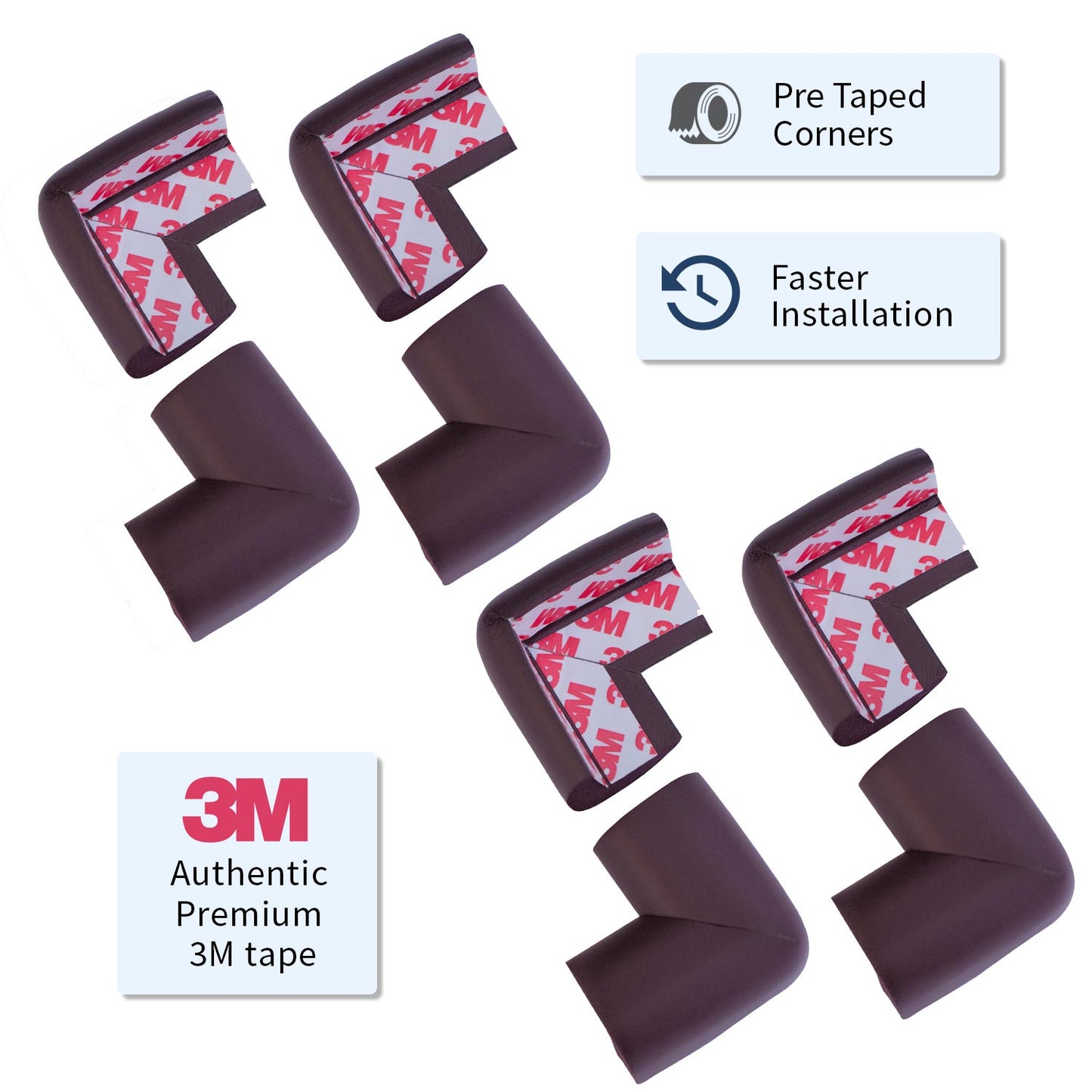 ✅ Amazara Baby Proofing Edge Guard (16.4 ft) + 8 Pre-Taped Corner Guards – Soft Furniture Safety Cushion Set – Brown