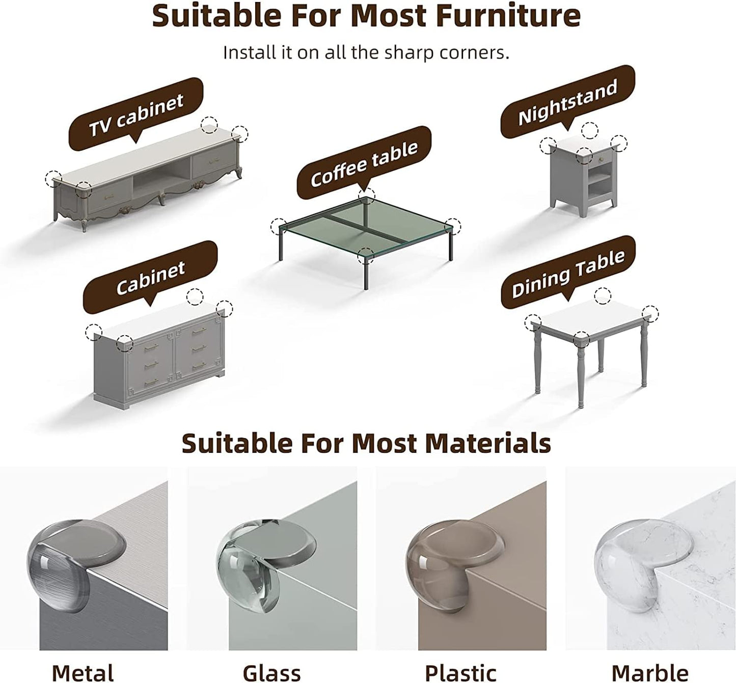 ✅ Lilbee Corner Protectors (12 Pack) – Clear Baby Safety Bumpers for Furniture & Table Edges