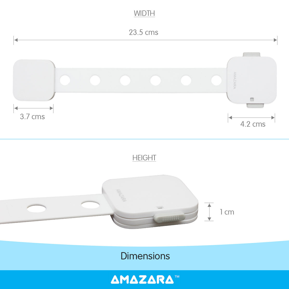 ✅ Amazara Child Safety Locks (Pack of 4) – Baby Proofing Cabinet, Drawer & Fridge Locks with 3M Adhesive – White