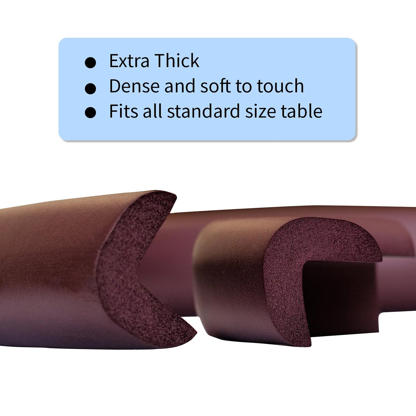 ✅ Amazara Edge Guard 6.5 ft + 4 Pre-Taped Corner Guards – Baby Proofing Safety Cushion Set (Brown)