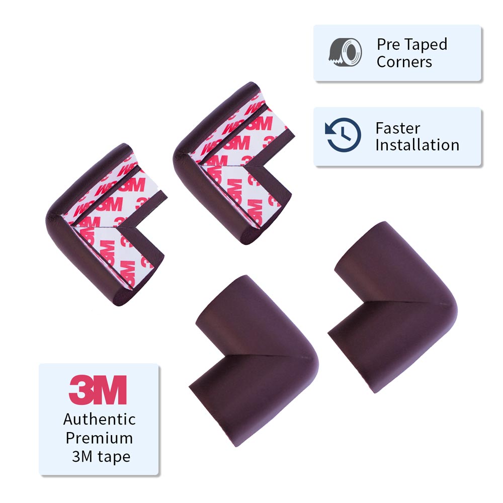 ✅ Amazara Edge Guard 6.5 ft + 4 Pre-Taped Corner Guards – Baby Proofing Safety Cushion Set (Brown)