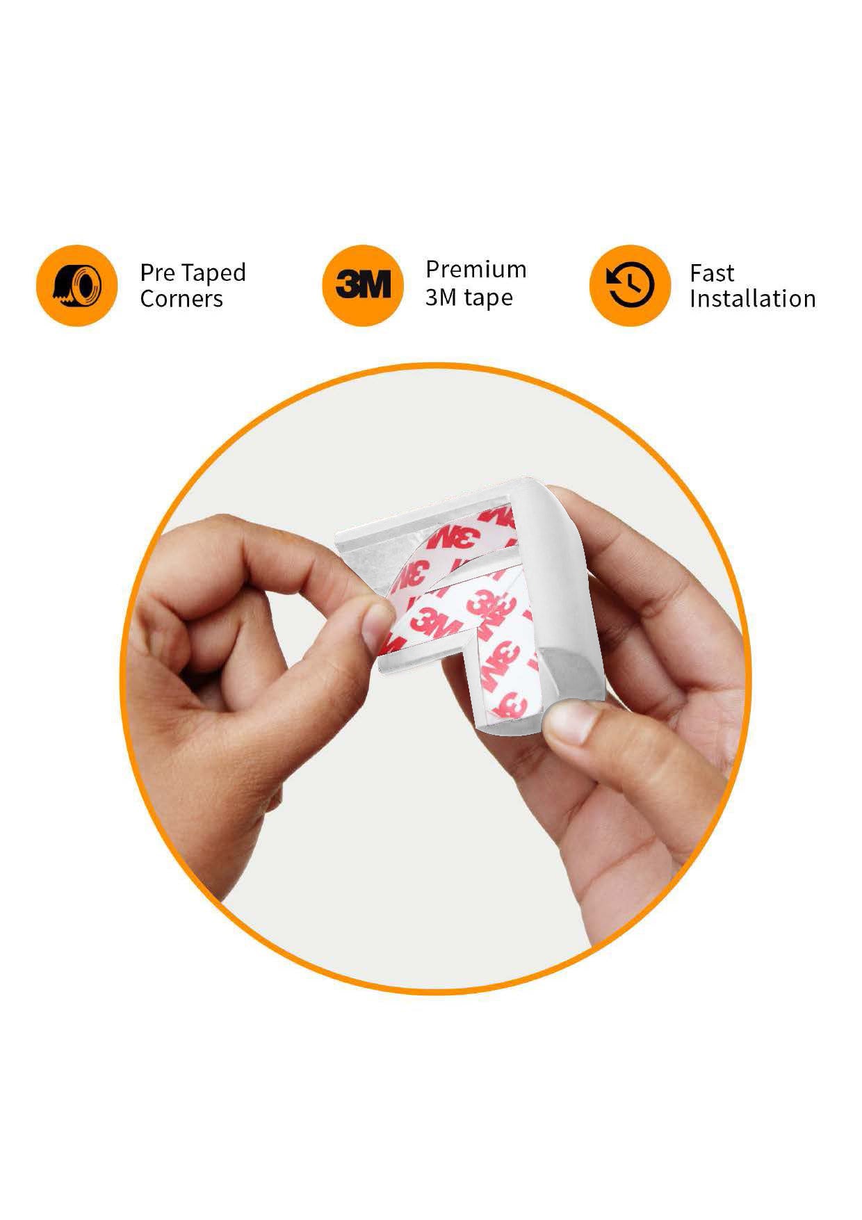 ✅ Amazara Baby Proofing Edge Guard (16.4 ft) + 8 Pre-Taped Corner Guards – Soft Furniture Safety Cushion Set – White