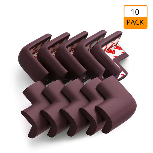 ✅ Amazara Corner Guards (10 Pack) – Pre-Taped Baby Safety Protectors for Furniture Edges – Brown