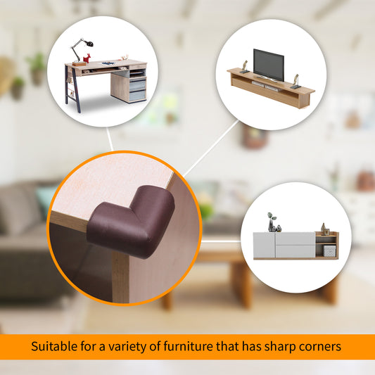 ✅ Amazara Corner Guards (10 Pack) – Pre-Taped Baby Safety Protectors for Furniture Edges – Brown