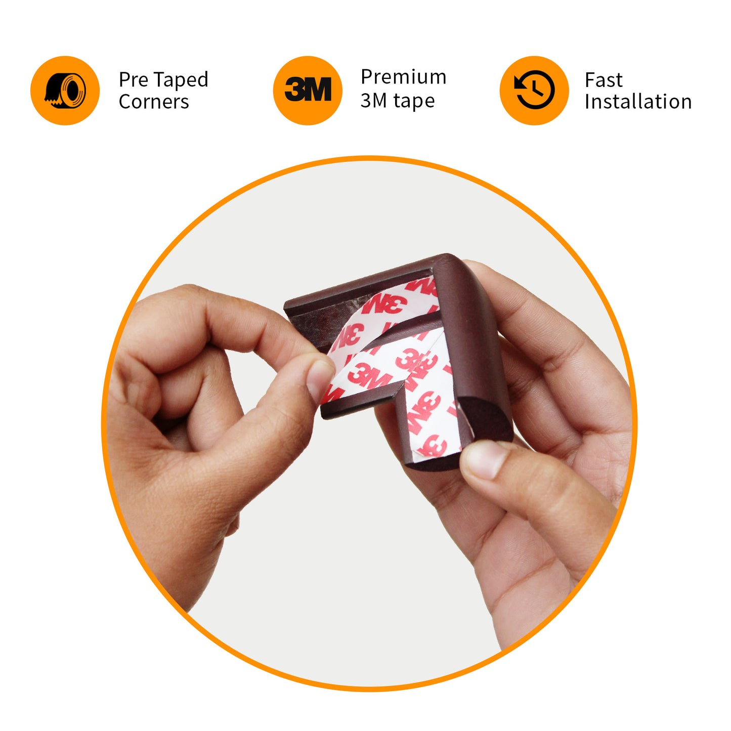 ✅ Amazara Corner Guards (10 Pack) – Pre-Taped Baby Safety Protectors for Furniture Edges – Brown