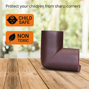 AMAZARA Baby Proofing Corner Guards I Pre-Taped Corner Protectors I Child Safety Edge Guards I 10 Pieces Brown